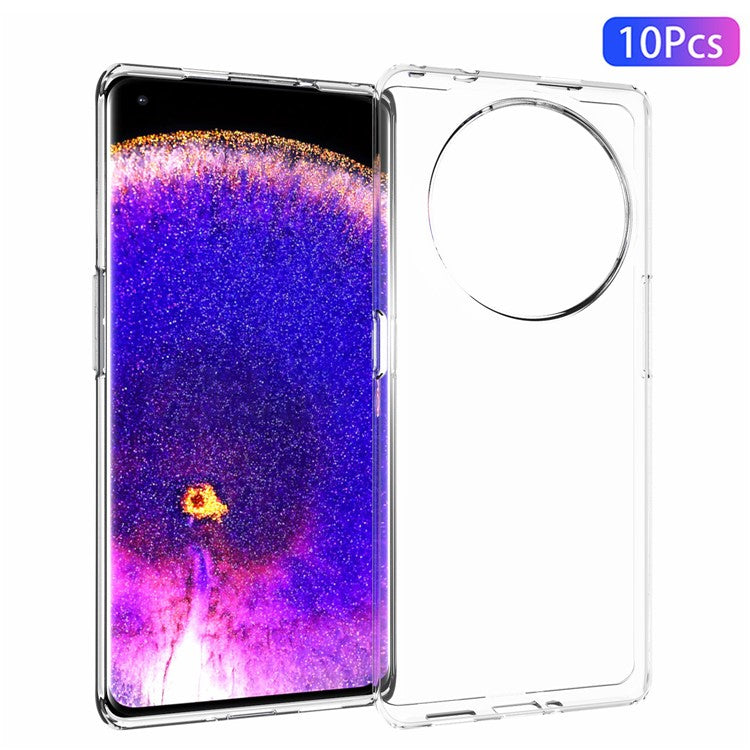 10Pcs / Pack Clear Phone Case for Oppo Find X6 , Inner Watermark-Free Anti-scratch TPU Phone Cover