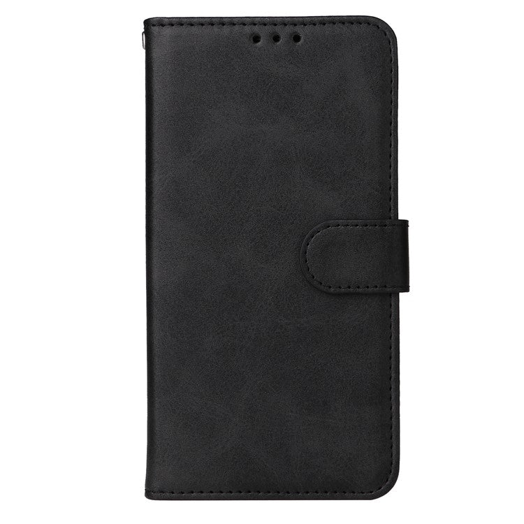 For vivo Y78 (China) 5G / Y36 4G (Global) / Y36 5G (Global) Phone Case Calf Texture Leather Wallet Stand Cover - Black