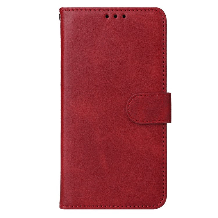 For vivo Y78 (China) 5G / Y36 4G (Global) / Y36 5G (Global) Phone Case Calf Texture Leather Wallet Stand Cover - Red