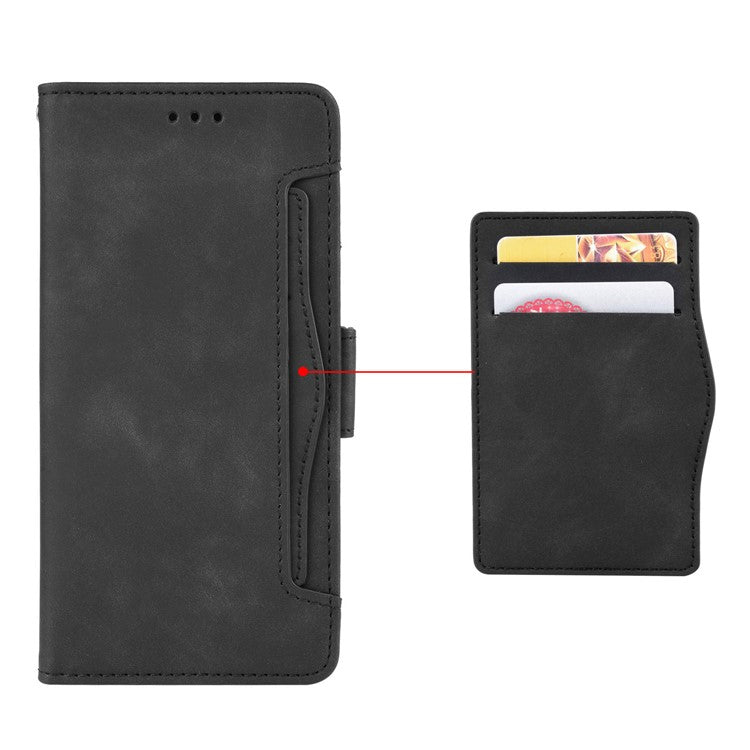 For vivo Y35+ 5G / Y35m+ 5G / Y27 4G Multiple Card Slots Stand Phone Case PU Leather Wallet Cover - Black