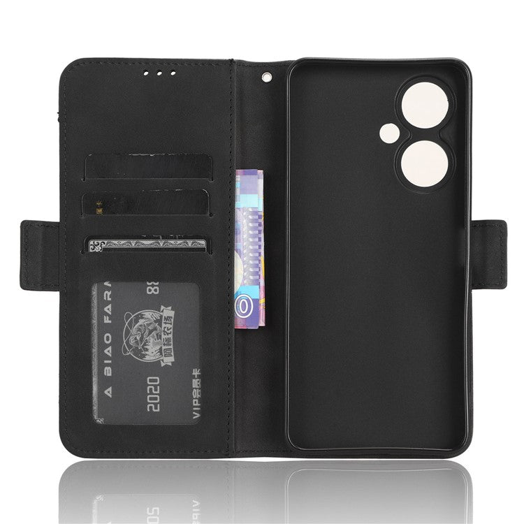 For vivo Y35+ 5G / Y35m+ 5G / Y27 4G Multiple Card Slots Stand Phone Case PU Leather Wallet Cover - Black