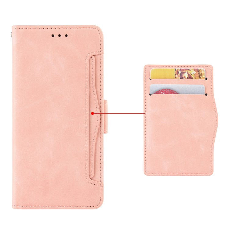 For vivo Y35+ 5G / Y35m+ 5G / Y27 4G Multiple Card Slots Stand Phone Case PU Leather Wallet Cover - Pink