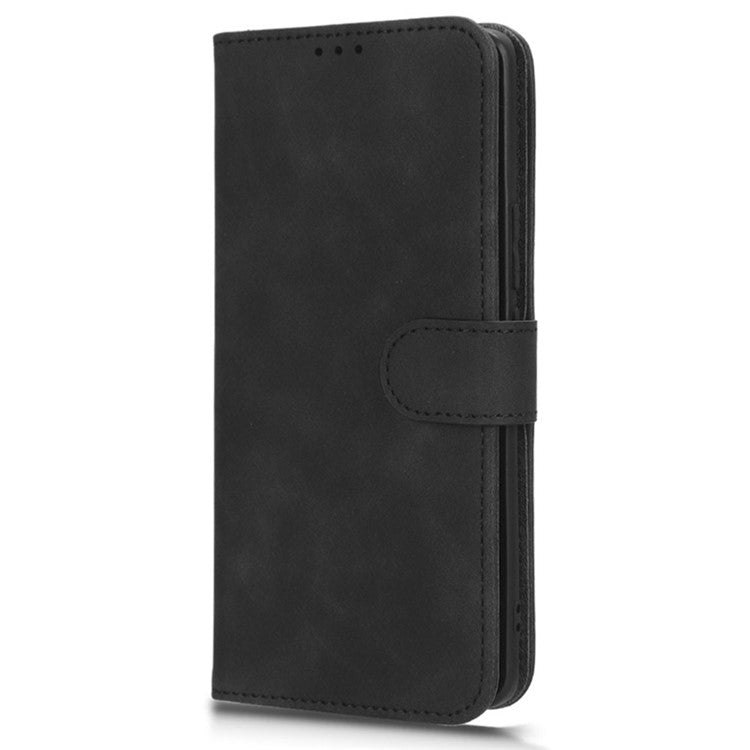 For vivo Y35+ 5G PU Leather Wallet Case Skin-touch Anti-drop Phone Cover with Stand - Black