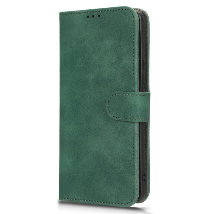 For vivo Y35+ 5G PU Leather Wallet Case Skin-touch Anti-drop Phone Cover with Stand - Green