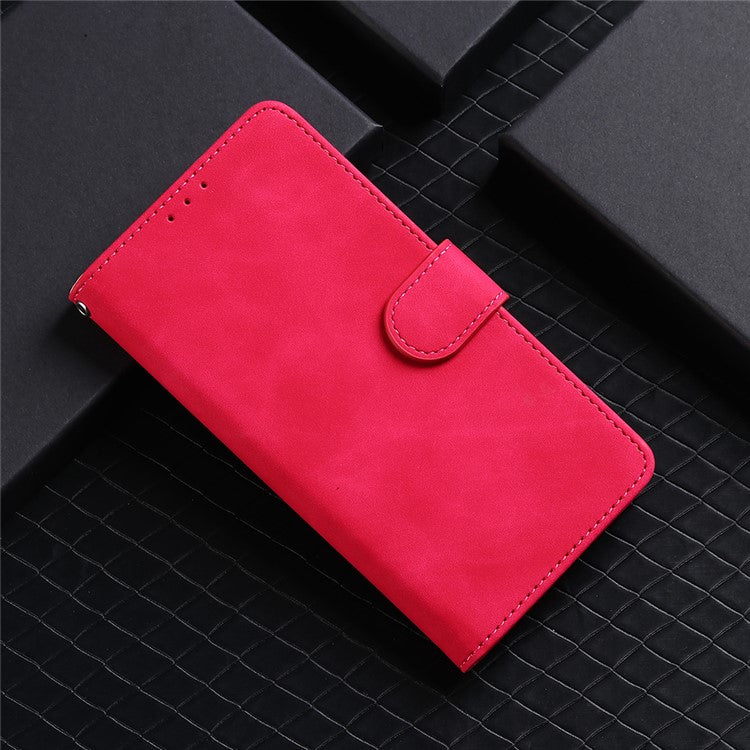 For vivo Y35+ 5G PU Leather Wallet Case Skin-touch Anti-drop Phone Cover with Stand - Rose