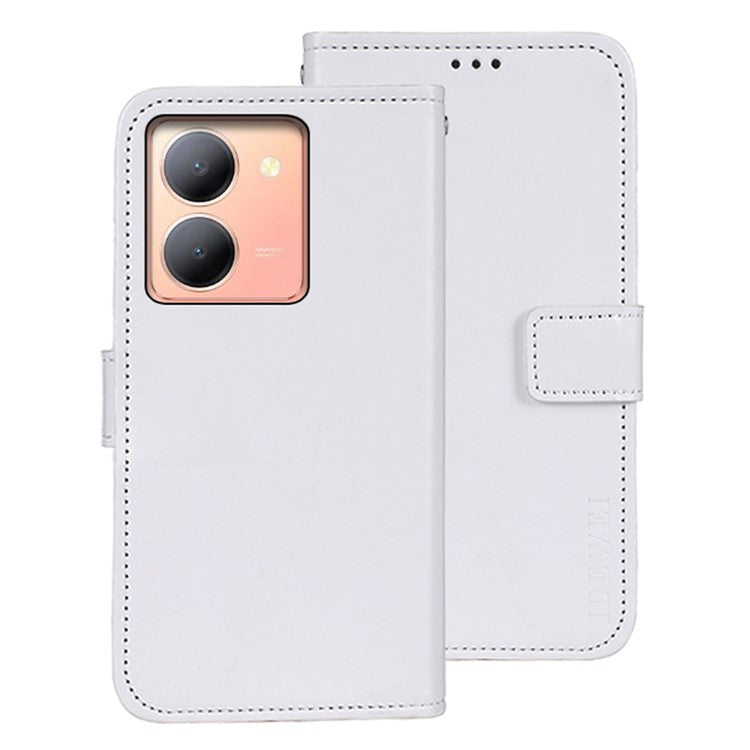 IDEWEI For vivo Y78 5G / Y36 5G Crazy Horse Texture Stand Phone Cover Leather Magnetic Phone Case - White