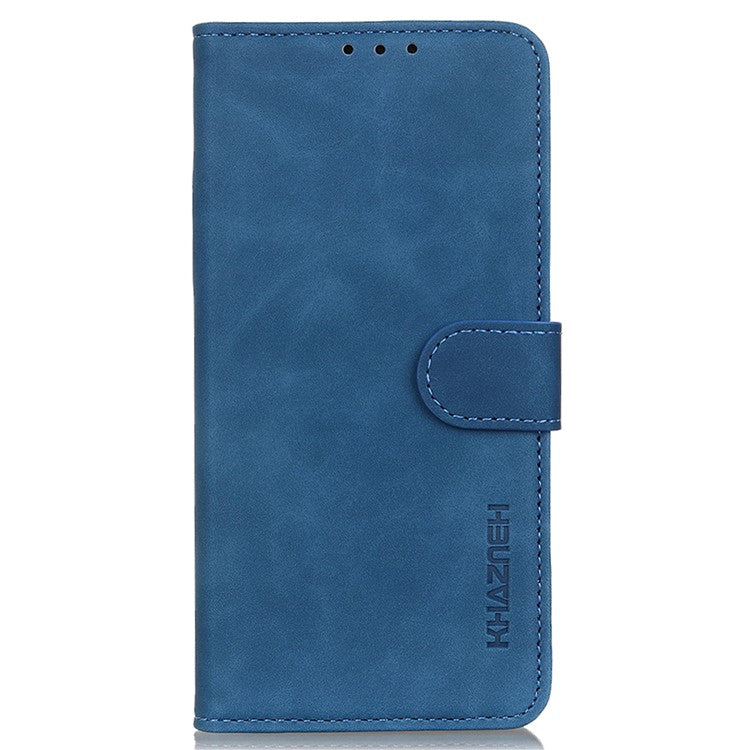 KHAZNEH For vivo Y78 (China) 5G / Y36 5G (Global) Retro Phone Case Magnetic Clasp Wallet Stand PU Leather Cover - Blue