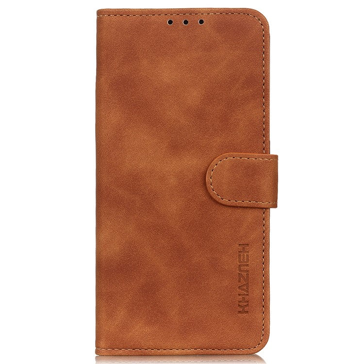 KHAZNEH For vivo Y78 (China) 5G / Y36 5G (Global) Retro Phone Case Magnetic Clasp Wallet Stand PU Leather Cover - Brown