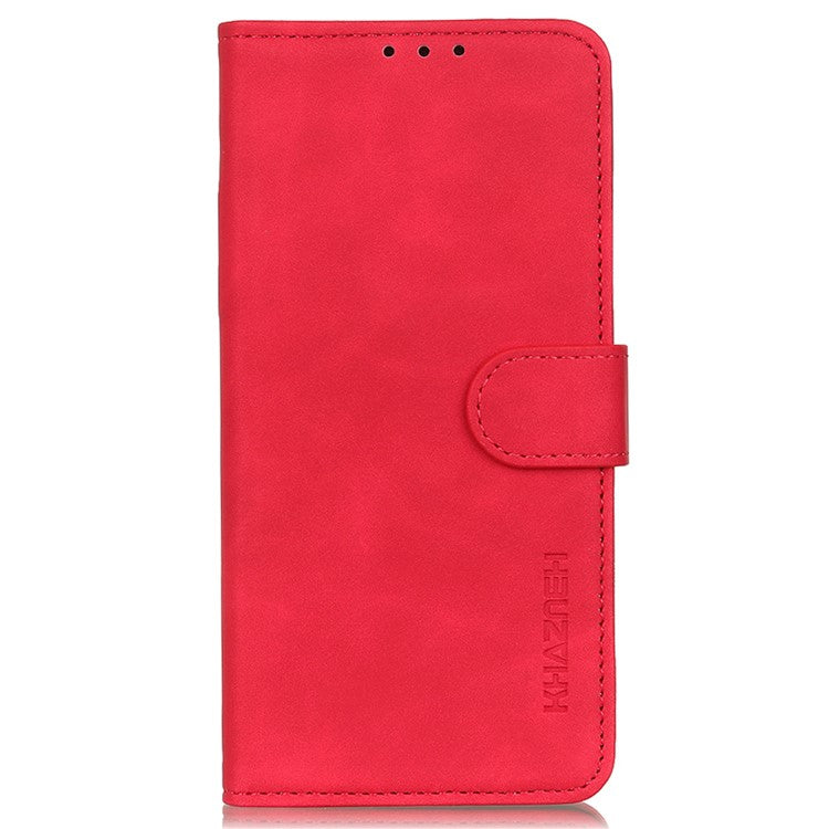 KHAZNEH For vivo Y78 (China) 5G / Y36 5G (Global) Retro Phone Case Magnetic Clasp Wallet Stand PU Leather Cover - Red