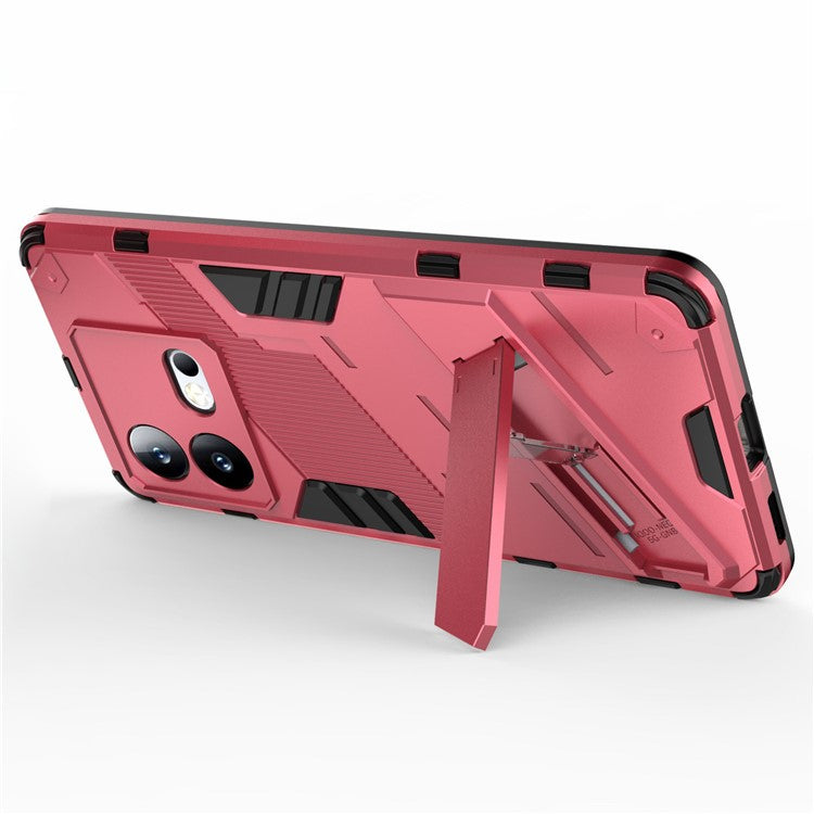 For vivo iQOO Neo8 5G Kickstand Phone Case PC + TPU Dual Layer Shockproof Phone Cover - Rose