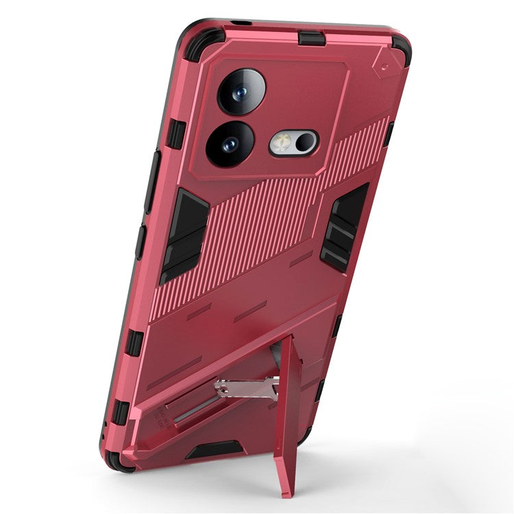 For vivo iQOO Neo8 5G Kickstand Phone Case PC + TPU Dual Layer Shockproof Phone Cover - Rose