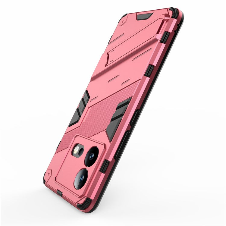 For vivo iQOO Neo8 5G Kickstand Phone Case PC + TPU Dual Layer Shockproof Phone Cover - Rose