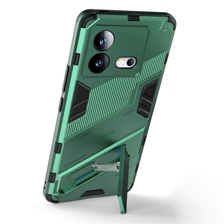 For vivo iQOO Neo8 5G Kickstand Phone Case PC + TPU Dual Layer Shockproof Phone Cover - Green