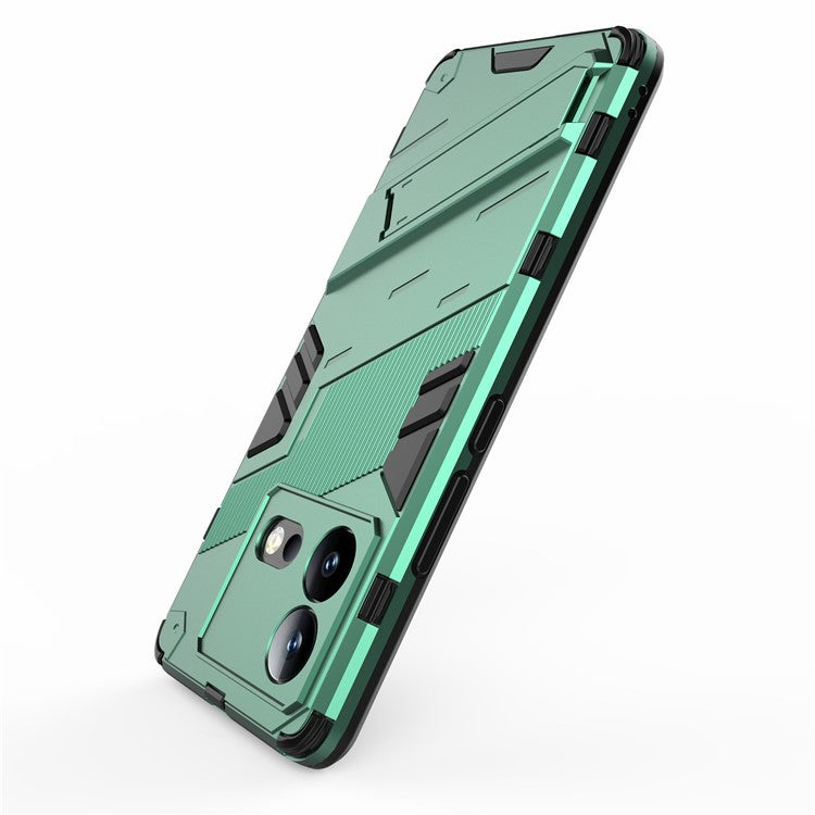 For vivo iQOO Neo8 5G Kickstand Phone Case PC + TPU Dual Layer Shockproof Phone Cover - Green