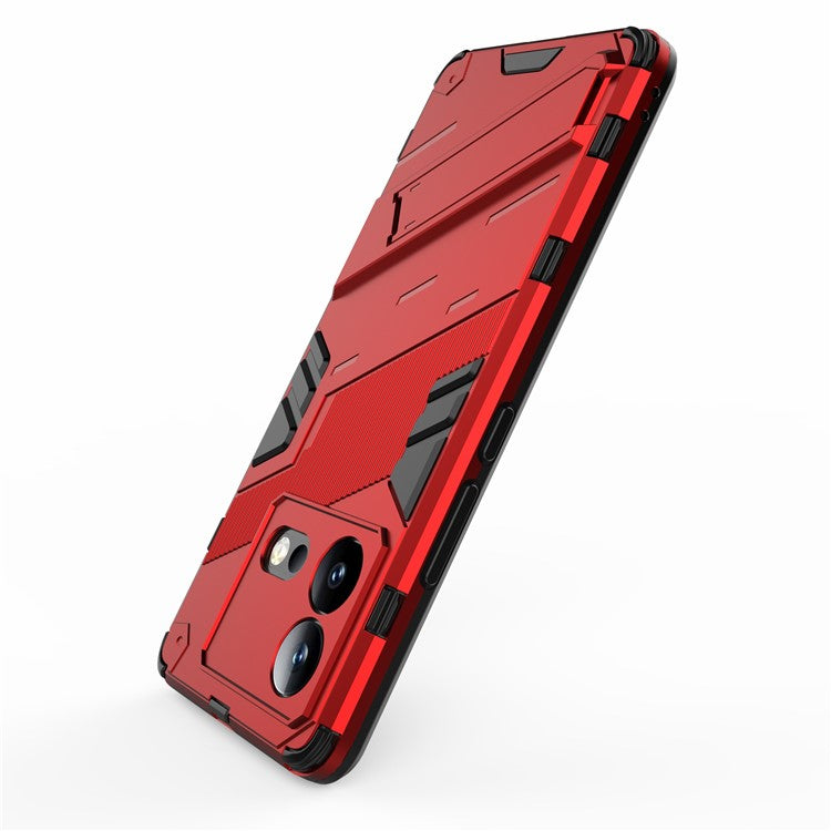 For vivo iQOO Neo8 5G Kickstand Phone Case PC + TPU Dual Layer Shockproof Phone Cover - Red