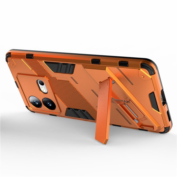 For vivo iQOO Neo8 5G Kickstand Phone Case PC + TPU Dual Layer Shockproof Phone Cover - Orange