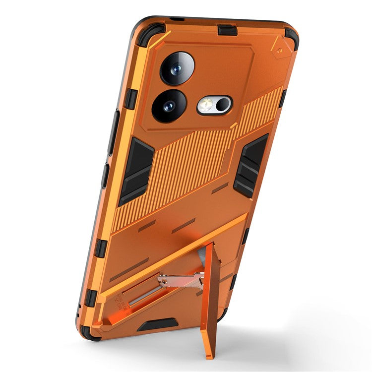 For vivo iQOO Neo8 5G Kickstand Phone Case PC + TPU Dual Layer Shockproof Phone Cover - Orange