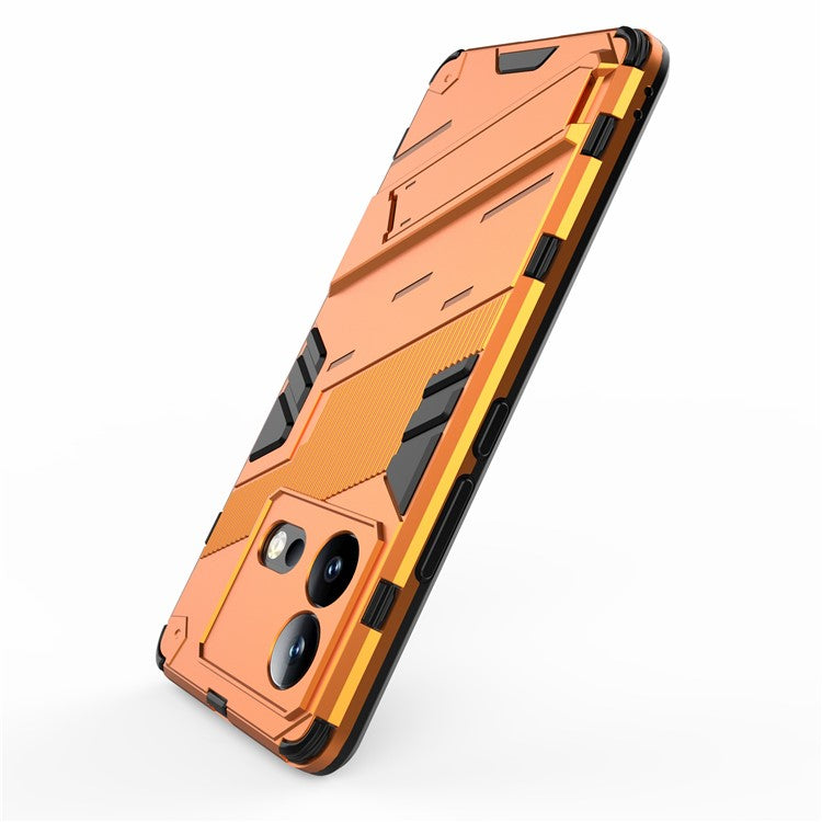 For vivo iQOO Neo8 5G Kickstand Phone Case PC + TPU Dual Layer Shockproof Phone Cover - Orange