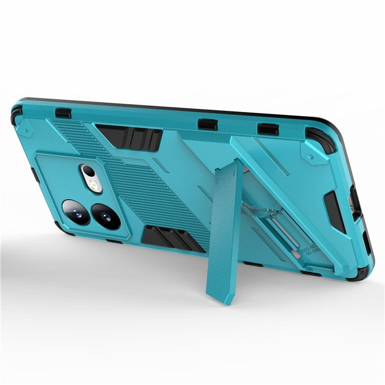 For vivo iQOO Neo8 5G Kickstand Phone Case PC + TPU Dual Layer Shockproof Phone Cover - Baby Blue