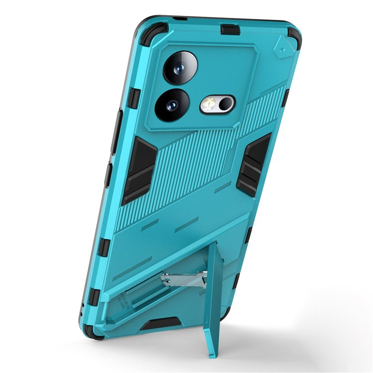 For vivo iQOO Neo8 5G Kickstand Phone Case PC + TPU Dual Layer Shockproof Phone Cover - Baby Blue