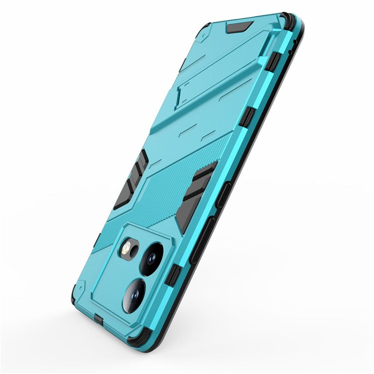 For vivo iQOO Neo8 5G Kickstand Phone Case PC + TPU Dual Layer Shockproof Phone Cover - Baby Blue