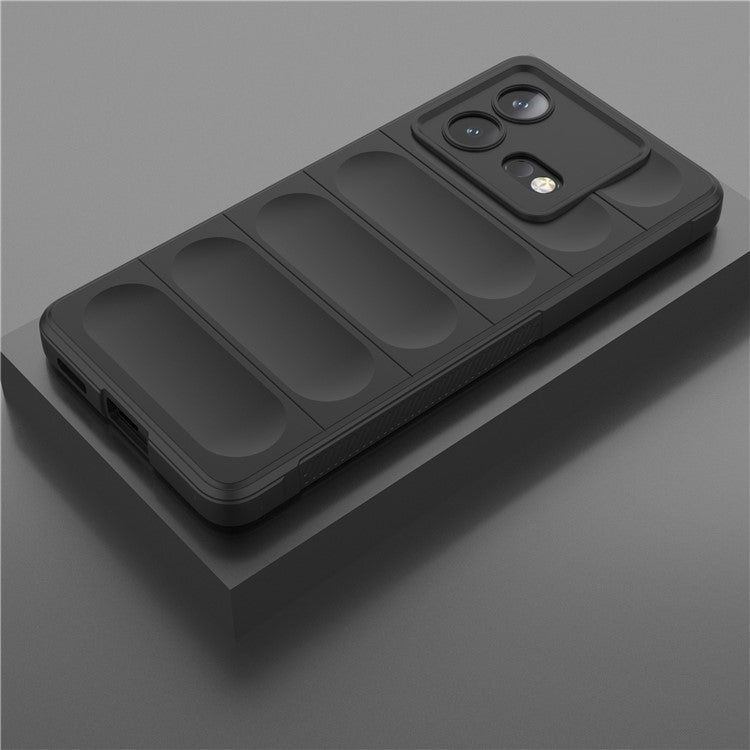 For vivo iQOO Neo8 5G TPU Phone Case Rugged Back Shock Absorbing Anti-Fall Cover - Black