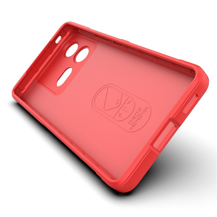 For vivo iQOO Neo8 5G TPU Phone Case Rugged Back Shock Absorbing Anti-Fall Cover - Red