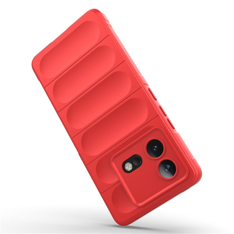 For vivo iQOO Neo8 5G TPU Phone Case Rugged Back Shock Absorbing Anti-Fall Cover - Red