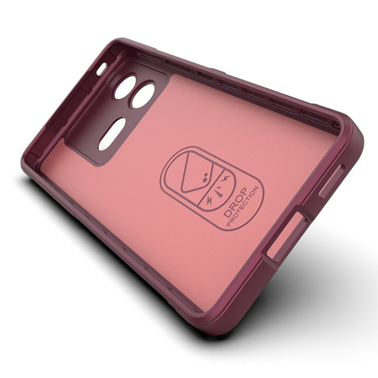 For vivo iQOO Neo8 5G TPU Phone Case Rugged Back Shock Absorbing Anti-Fall Cover - Wine Red