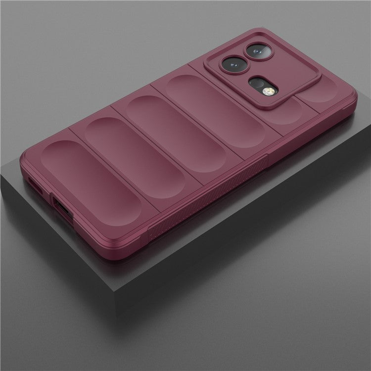 For vivo iQOO Neo8 5G TPU Phone Case Rugged Back Shock Absorbing Anti-Fall Cover - Wine Red