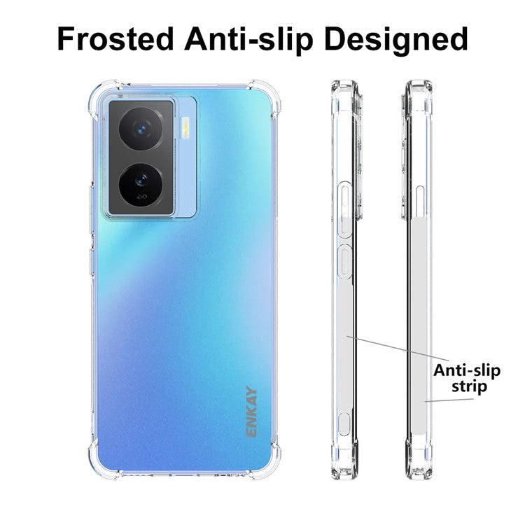 ENKAY HAT PRINCE For vivo iQOO Z7 5G HD Clear Phone Case Thickened Corners Anti-slip Strip Edge Mobile Cover