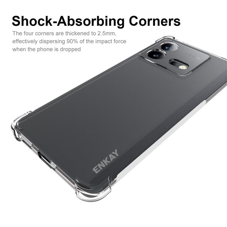 ENKAY HAT PRINCE For vivo iQOO Neo8 Pro 5G / Neo8 5G Clear Mobile Phone Case Anti-slip Strip Edge TPU Cover