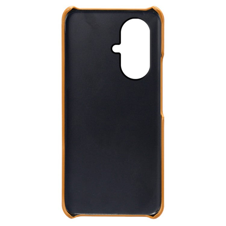 For vivo Y78+ 5G Calf Texture Phone Case PU Leather Coated PC Protective Cover - Orange