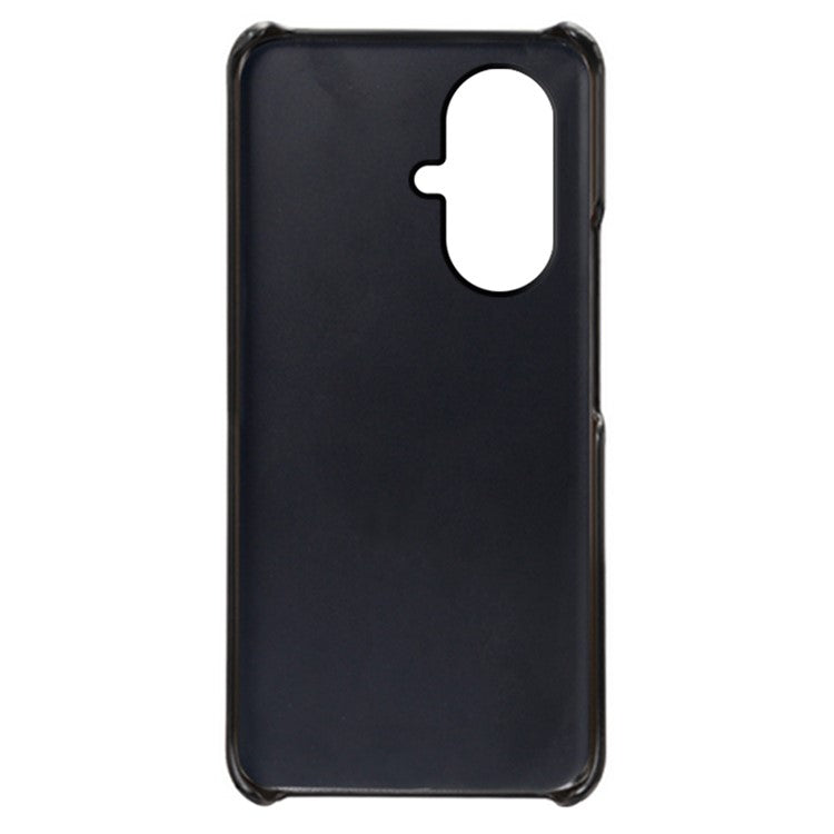 For vivo Y78+ 5G Calf Texture Phone Case PU Leather Coated PC Protective Cover - Black