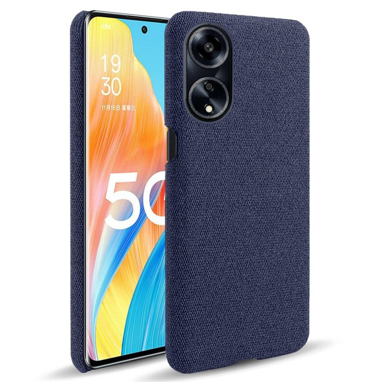 Phone Case for Oppo A1 5G / A98 5G / F23 5G , Dual Layer Cloth+Hard PC Protective Cover - Blue