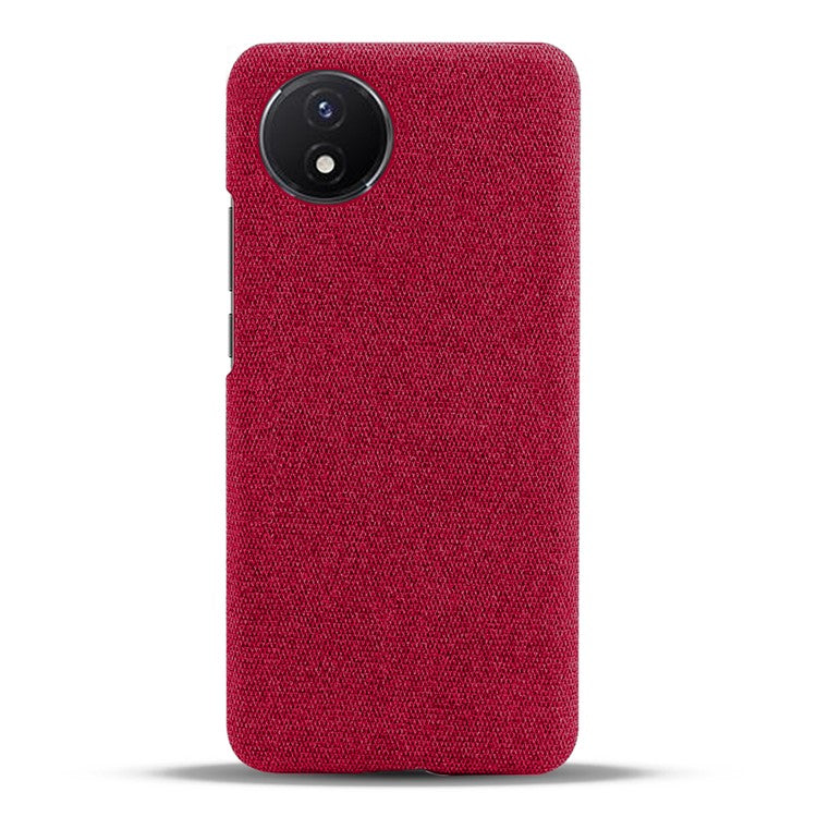 Protective Case for vivo Y02 4G / Y02A 4G / Y11 (2023) , Cloth+Hard PC Anti-Shock Phone Cover - Red