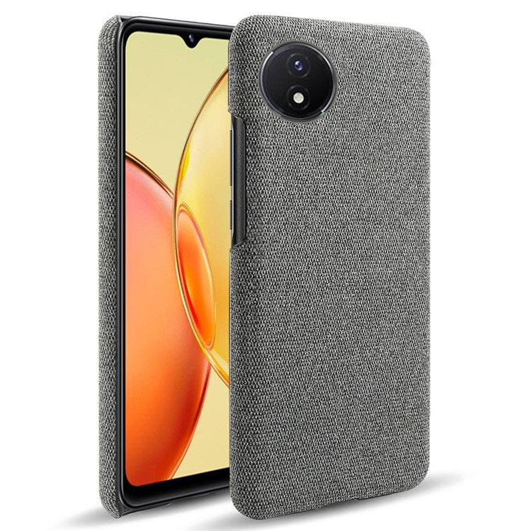 Protective Case for vivo Y02 4G / Y02A 4G / Y11 (2023) , Cloth+Hard PC Anti-Shock Phone Cover - Grey