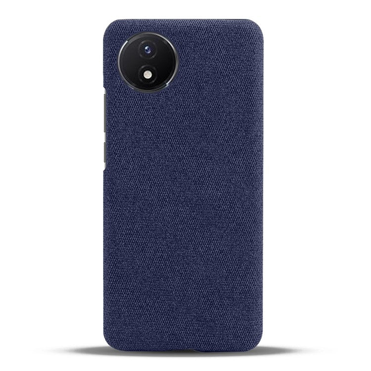 Protective Case for vivo Y02 4G / Y02A 4G / Y11 (2023) , Cloth+Hard PC Anti-Shock Phone Cover - Blue