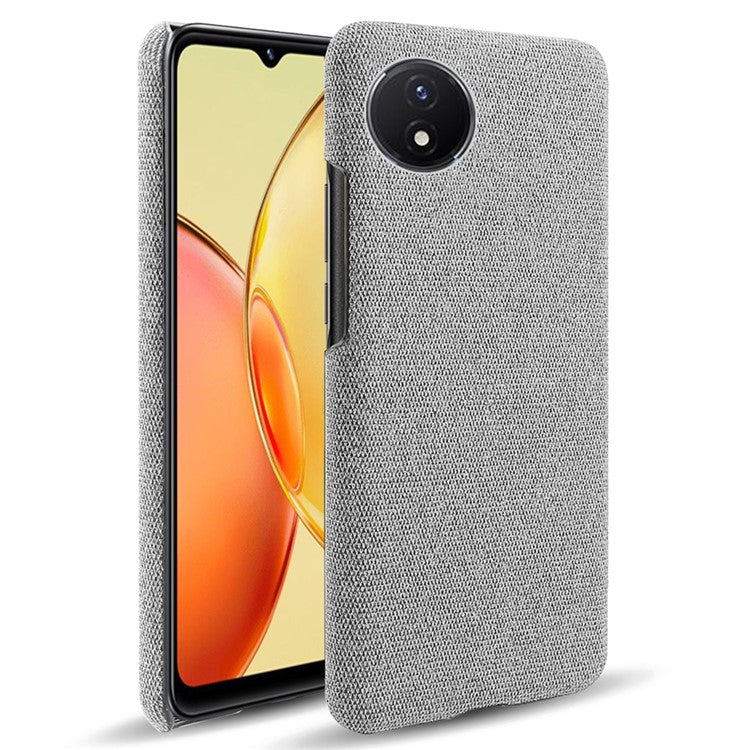 Protective Case for vivo Y02 4G / Y02A 4G / Y11 (2023) , Cloth+Hard PC Anti-Shock Phone Cover - Light Grey