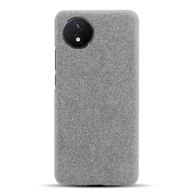 Protective Case for vivo Y02 4G / Y02A 4G / Y11 (2023) , Cloth+Hard PC Anti-Shock Phone Cover - Light Grey