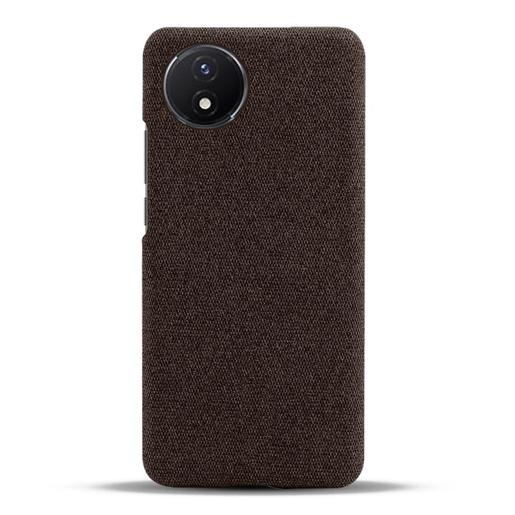 Protective Case for vivo Y02 4G / Y02A 4G / Y11 (2023) , Cloth+Hard PC Anti-Shock Phone Cover - Brown