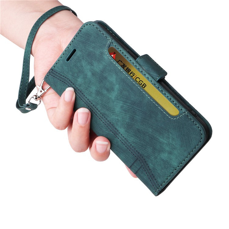 BETOPNICE 001 For vivo Y78 5G (China) / Y36 4G (Global) / Y36 5G (Global) Wallet Phone Case Stitching Imprinted Line PU Leather Flip Cover - Green