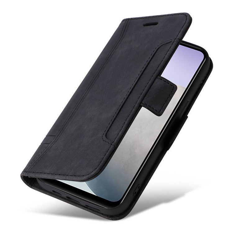 BETOPNICE 001 For vivo Y02 4G / Y11 (2023) / Y02A 4G Protective Cover Stitching Imprinted PU Leather Wallet Phone Case - Black