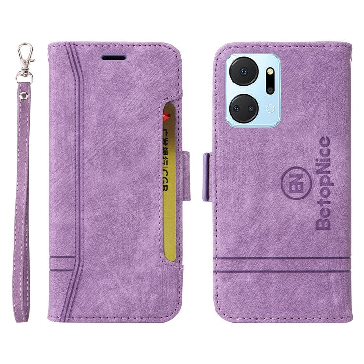 BETOPNICE 001 For vivo Y02 4G / Y11 (2023) / Y02A 4G Protective Cover Stitching Imprinted PU Leather Wallet Phone Case - Purple