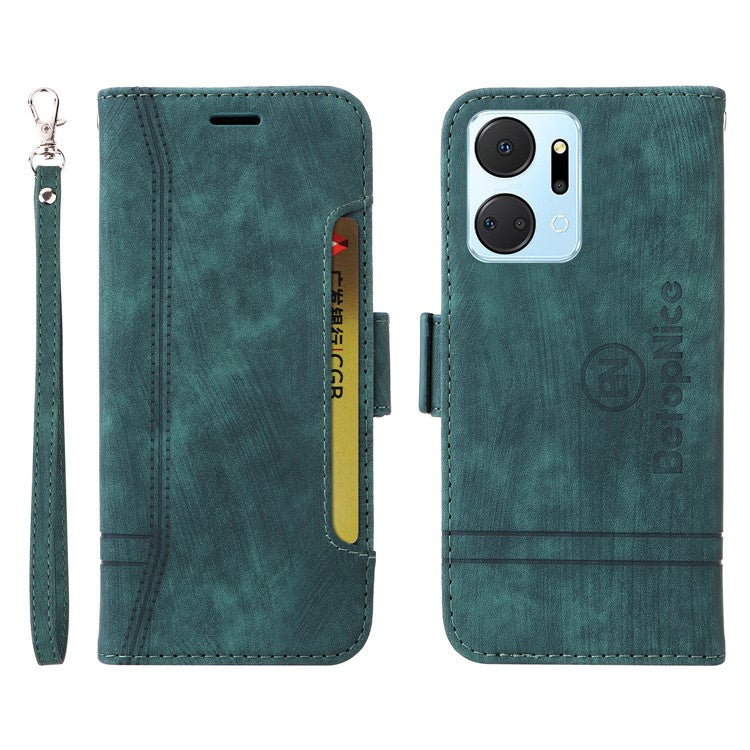 BETOPNICE 001 For vivo Y02 4G / Y11 (2023) / Y02A 4G Protective Cover Stitching Imprinted PU Leather Wallet Phone Case - Green