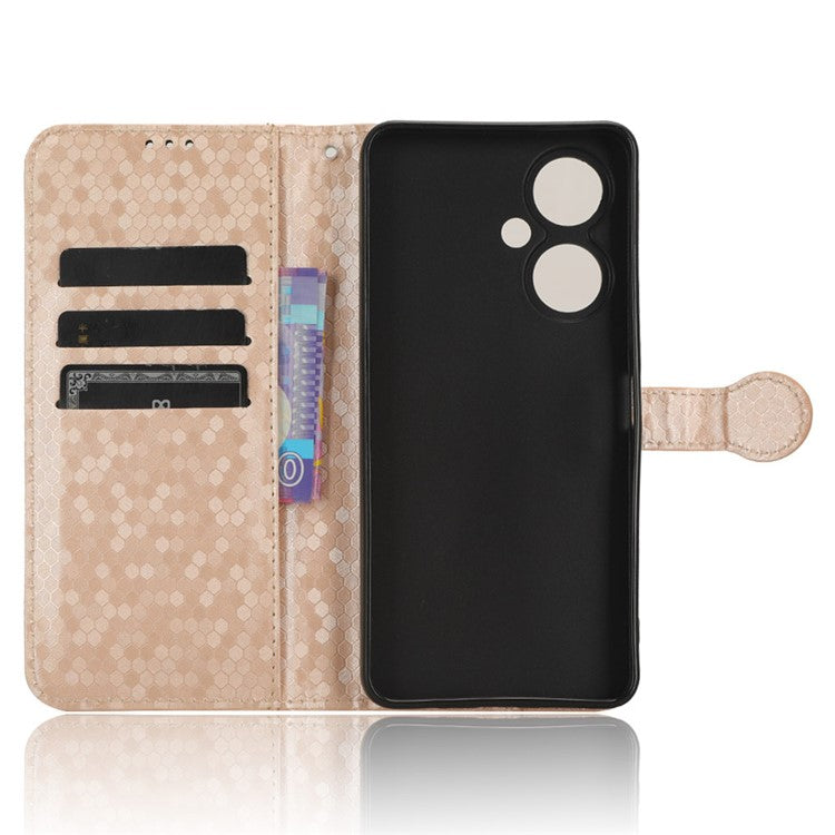 For vivo Y35+ 5G / Y35m+ 5G PU Leather Phone Case Dot Imprinted Wallet Stand Folio Cover - Rose Gold