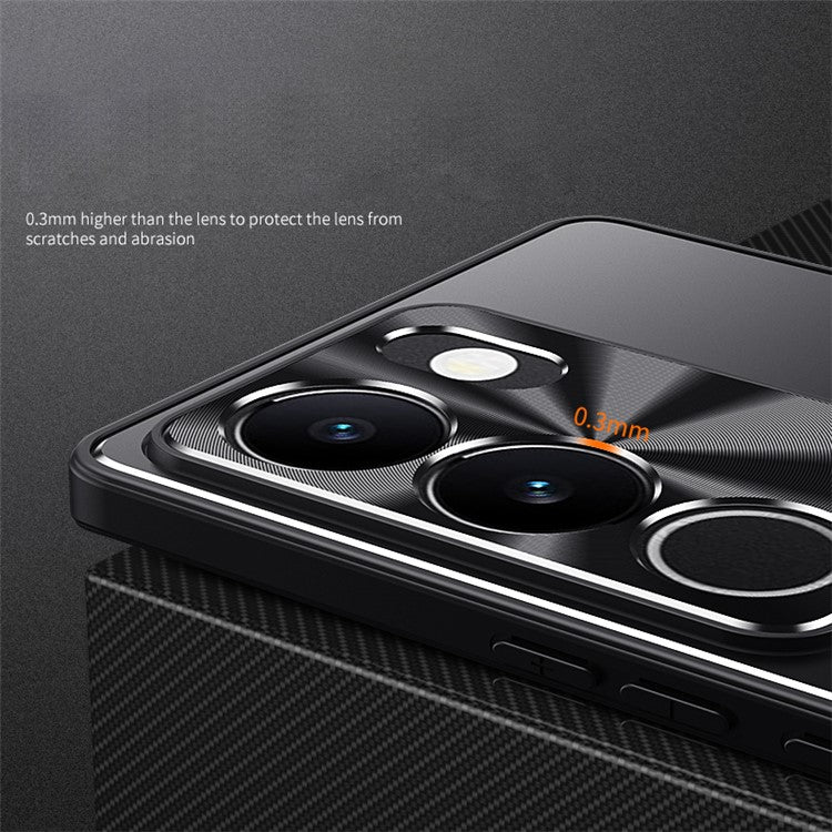 For vivo S17 5G Kickstand Design Phone Cover TPU + Aluminium Alloy Anti-Fingerprint Phone Case - Silver