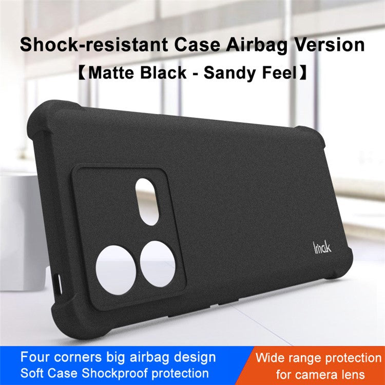 IMAK For vivo iQOO Neo8 Pro 5G / Neo8 5G Matte TPU Shockproof Back Cover Cell Phone Shell Protective Case - Black