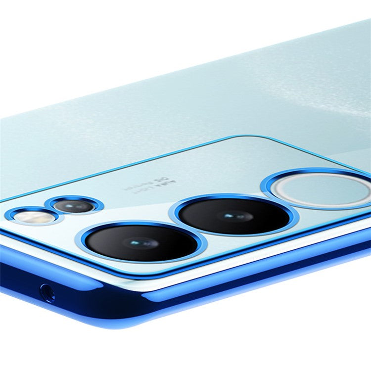 SULADA Nature Series For vivo S17 Pro 5G Electroplating Edges Cover Matte Soft TPU Phone Case - Blue