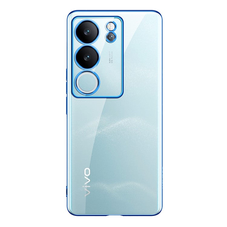 SULADA Nature Series For vivo S17 Pro 5G Electroplating Edges Cover Matte Soft TPU Phone Case - Blue